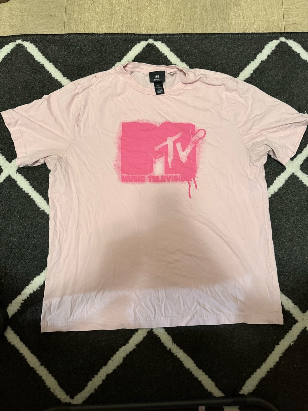 H&M Pink MTV Logo Graphic Tee